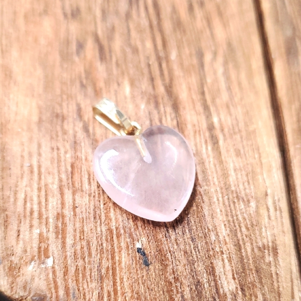 Rose‎ Quartz Romance And Passion Heart Pendant P271